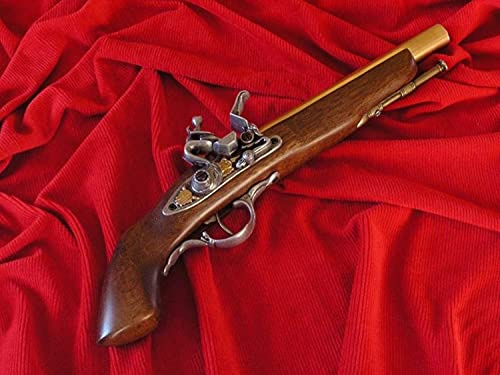 Englisch Steinschloss-Pistole Holz und Metall W120 Replik Dekowaffe Pistole LARP Reenactment historische Dekoration für einen Sammler oder für EIN Geschenk schießt Nicht.
