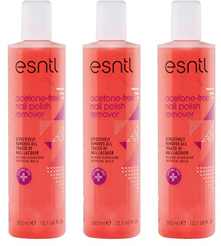 ESNTL Acetone-Free Nail Polish Remover | 300ml x3 | Super Strength Formula | Trusted by UK Beauty Salons