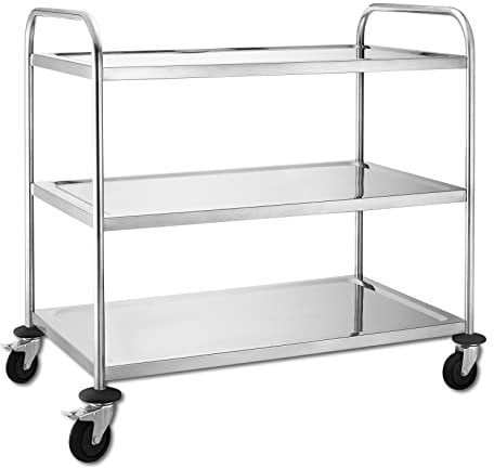 METRO Professional Servierwagen GST 2003, Edelstahl, 94 x 85 x 52.6 cm, silber