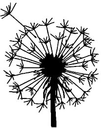 PBHYDK 2 Stücke Löwenzahn Dekoration Auto Aufkleber Vinyl Aufkleber Schwarz 12,6 cm * 15,8 cm Laptop Koffer LKW Zubehör Auto Aufkleber Dekoration Aufkleber