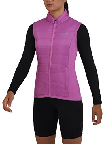 TCA Excel Runner Doudoune de Course à Pied Légère Gilet Sans Manche Bodywarmer avec Poches Zippées pour Femme - Rose, M