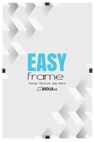 Axolia Cadre Photo 10x15 cm - Sous Verre - Verre minéral - Décoration murale - Easy Frame