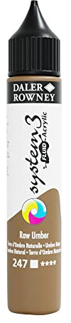 Daler Rowney System 3 Fluid Acrylic - 29.5ml Raw Umber