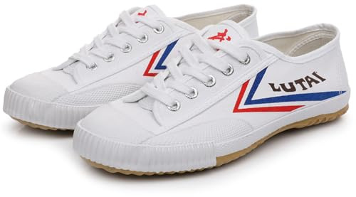 Zapatos De Artes Marciales para Hombre, Ligeros, Tradicionales, De Kung Fu, De Lona, Antideslizantes, A La Moda, Qigong,Blanco,47 EU