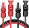 PEBA Solarkabel 4mm²/6mm², Solarkabel Verlängerung 1/2/3/5/8/1015/20M, Solarkabel Verlängerungskabel(Rot/Schwarz), IP68 Wasserdichte Solarstecker, PV kabel (4mm² 1M)