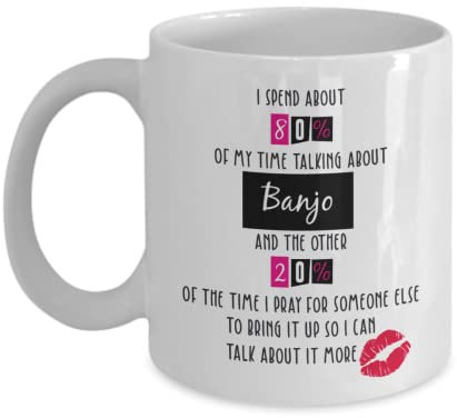 SpreadPassion Banjo-Kaffeetasse, Geschenk für Banjo, Banjo-Geschenke, lustiges Banjo-Geschenk, Geburtstags-Weihnachtskorb, Gag-Geschenkidee