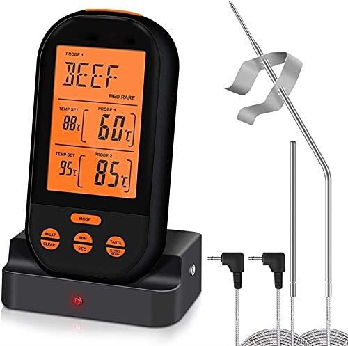 TIST Termometro di Carne Digitale, istantaneo Leggi Il termometro da Cucina Alimentare con Dual sonda per Fumatore, griglia, Forno, BBQ.