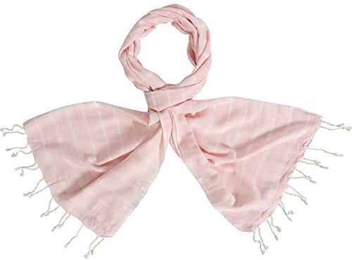 baltic blue Unisex Schal Tuch Lena mit Streifen in Rosa-Weiß - Streifenschal Modeschal ca. 70x200 cm