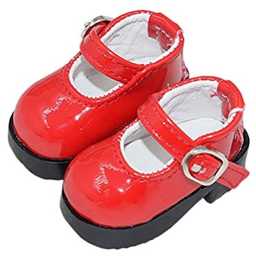 niannyyhouse 20 cm Plüschpuppe High Heels Lederschuhe Länge 5 cm 1/6BJD 8 Zoll Puppenzubehör (rot)