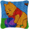 ROCKY&CHAO Latch Hook Kit for Adults, Latch Hook Pillow Case Kits, DIY Latch Hook Cushion Kits 17X17Inch, Cross Stitch Embroidery Kits Latch Hook Pillow Cover Kits Home Decor 43x43cm - Pooh Bear