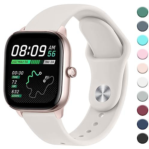 Oumida Armband für Amazfit Bip 3 Pro/Bip/Bip 3/Bip U Pro, 20mm Neues Silikon Armbänder, Verstellbares Sport Ersatzband für Amazfit GTS 2 Mini/GTS/GTS 3/GTS 4/GTS 4 Mini Damen Herren, Sternenlicht