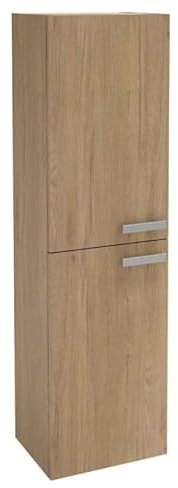 Jacob Delafon - Meuble Colonne OLA UP 40cm - Grande Capacité - Porte Réversible - Poignées métal - Chêne Colorado - 400x316x1400 mm - EB2310-ECD