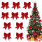 Schleifen, ACTOYS 10 Stück Glitzer Weihnachtsbaum Schleifen, Geschenkschleifen, Rote Schleifen Weihnachten, Große Schleife, Deko Weihnachten(14x12cm)