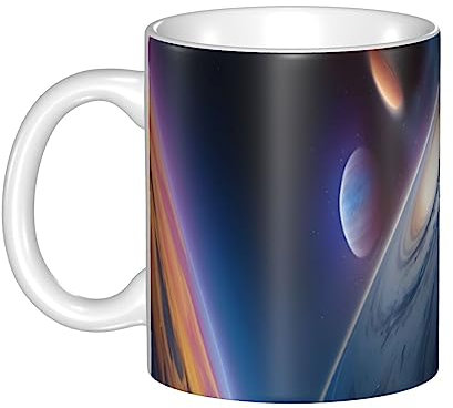 STejar Ein faszinierendes Universum Keramik-Teetasse, Kaffeetasse für Herren und Damen, Teetassen für Büro und Zuhause, mit Griff, Campingbecher, 325 ml