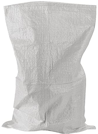 A&A SUPPLIES UK - Woven Rubble Builder White Rubbish Bags 50 X 75 CM Sacks - Strong Builders Garden Waste Bag - Heavy Duty Polypropylene PP DIY White Jumbo Sack 20 X 30 inches (40)
