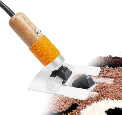Cortapelos para Alfombras, Velocidad Ajustable, con GuíA De Corte Mejorada + 2 Accesorios De Peine MóViles, Kit De Cortapelos EléCtrico De Bajo Ruido De 200 W para Alfombras Tejidas DIY,Orange