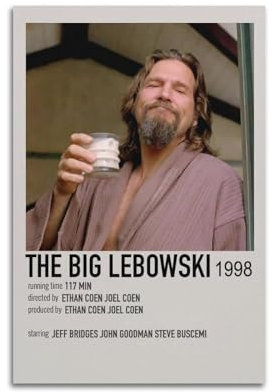 Filmposter The Big Lebowski, Raumdekor, Poster für Schlafzimmer, Wohnzimmer, Wände, 30 x 45 cm, ungerahmter Stil