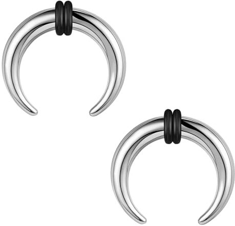 ZS 2 Stück Pincher Tapers Septumringe, 2G 4G 6G 8G 10G 14G 16G Buffalo Horseshoe Stretcher Expander Piercing Zum Dehnen Von Durchbohrten Nasen Ohr Messgeräten (8g, 12mm)