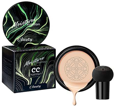 Pilzkopf Luftkissen CC Creme, Beauty Cream exo too,Pilz Luftkissen CC Creme Foundation Cover Concealer Make-up Feuchtigkeitsspendende aufhellende Pigment Liquid Foundation Damen (A)