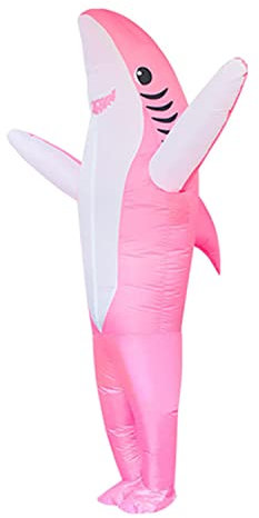 Costume Gonflable de Requin pour Adulte -Halloween Gonflable Adulte Costume Requin pour Halloween Cosplay fête (Pink)