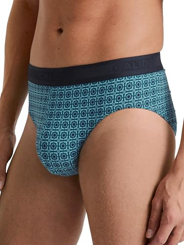 CALIDA Grafic Cotton Slip mit Softgummibund Herren, aus 100% Supima-Baumwolle, natürlich atmungsaktiv und hautsympathischt, mit Elastikbund