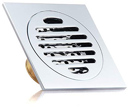 Bodenablauf, quadratischer Design-Fliesen-Boden-Duschablauf, verchromter Deodorant-sicherer Badezimmer-Bodenablauf aus Messing, 50-Rohr-Badezimmer-Bodenablauf, for Küche, Badezimmer