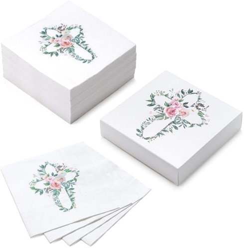 RUSPEPA 50 Stück Kreuzservietten – Einwegserviette aus 3-lagigem Papier, perfekt zum Essen, täglicher Gebrauch – 16,5 x 16,5 cm/33 x 33 cm (aufgeklappt)