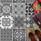 HUBDECO - Fliesenaufkleber - Küche, Badezimmer Deko - Klebefliesen - Bodenfliesen - Klebefolie Küche - Boden Schutzmatte - Selbstklebende Fliesen - 9 Stk. - Patchwork Schwarz Weiß - 20x20cm