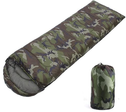 Schlafsack mit Kapuze – flexibler Schlafsack für Erwachsene, Tarnschlafsack aus 10T Polyester | multifunktionaler Trail Luxus-Baumwollschlafsack mit durchgehendem Reißverschluss, Umschlagschlafsack fü