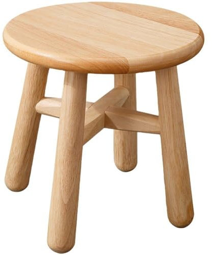 Tsffae Niedriger Holzhocker Für Den Haushalt, Kinder-holzstuhl, Holz-tritthocker, Kleiner Holzhocker, Hocker Für Erwachsene, Runder Pouf, Kurze Hocker, Schuhwechselhocker Aus Massivem Holz