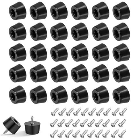 30 Pezzi Piedini in Gomma Avvitabili, Piedini Gomma Antiscivolo per Mobili con Vite Piedini Rotondi in Gomma Piedini Antiumidità Gomma per Tagliere Sedia, Tavolo piedini per sedie piedini gomma