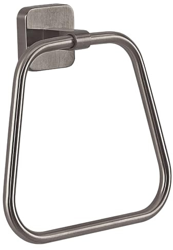 Gedy Tonga Handtuchhalter, Wandhandtuchhalter, Handtuchring, Handtuchring, Handtuchhalter ohne Bohren, Gun Metall, Edelstahl, 17 x 4,6 x 16 cm