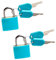 Lot de 2 cadenas à bagages avec clés, petits cadenas colorés pour casier de gym, sac à dos, sac d'ordinateur portable, école, bleu clair, Compacte
