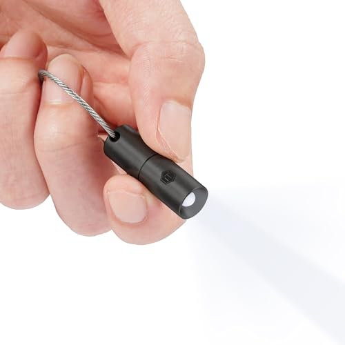 KeyUnity KF00 Titanium Mini Keychain LED Torch,15 Lumens Waterproof Electric Flashlight,Hand Size,Single Mode,for Camping,Hiking,Climbing,Fishing,Backpacking (KF00BK)