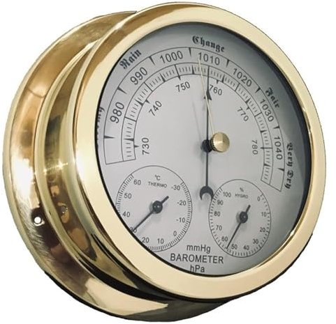 Barometer, Wetterstation analog, 3 in 1 Temperatur Luftfeuchtigkeit und Luftdruck, for die Navigation