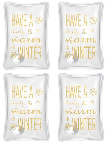 Handwärmer,Taschenwärmer,Wiederverwendbar Handwärmer Kinder Knicken 4er Set für Kalte Tage und für Büro/unterwegs Unterwegs, Taschenheizkissen, Geschenk für Kinder Frauen Mann (Warmer Winter)