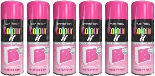 PEBBLE HUG Perfect Pink Gloss Spray, Quick-Drying Formula, Long-Lasting Shine, Ideal for Craft Projects, DIY Home Décor, Including Wood, Metal, Glass, and Plastic, 250ml, (6 Pcs)