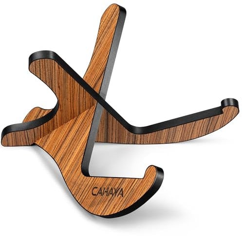 CAHAYA Support Guitare sur Pied Professionnel X Support Pliable, Antidérapant et Stable pour Guitare Acoustique/Classique/Basse | Structure Renforcée, Design Rayures Zèbre (CY000180-2)