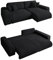 Modernes Cord Ecksofa 255x165 cm mit Schlaffunktion und Bettkasten, Wellenunterfederung, L-Couch links oder rechts montierbar, Liegefläche 148x196 cm, Cord-Bezug in Schwarz/ 21008