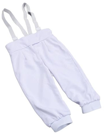 Alomejor Stab Proof Fabric Kids Face Hosen Kumpelstil Verstellbarer Hosenträger Verstärkte Nähte für Folien ENGEE Saber -Training Voller Wache Gegen Klingenspitzen (50)