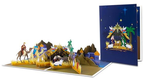 Cnrfeoap Weihnachten Thema Popup 3D Grußkarte Krippe Szene Postkarte Handgefertigte Festiven Dekoration Für Feiertage Feier