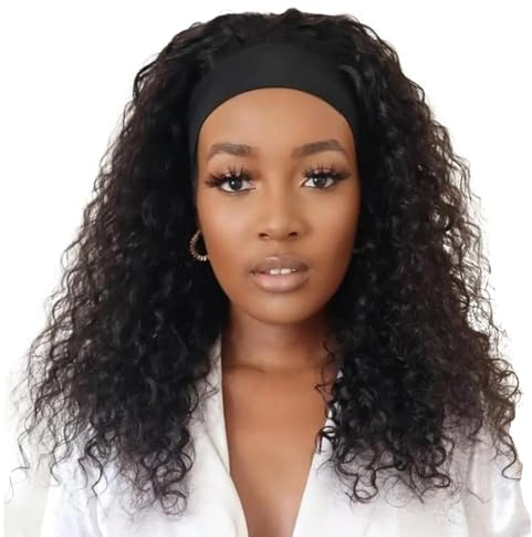 Deep Wave Curly Wig, Long Human Hair Lace Wig, Natur-Looking Voluminous, Size about 26x16x6cm Breathable Mesh Cap, Perfect for Daily Wear and Styling 260g