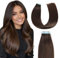 MissMe tape extensions echthaar haarverlängerung echthaar 45cm #2 Dunkelbraun tape in extensions echthaar 20 Stück, bonding extensions echthaar 50g tape in extensions echthaar
