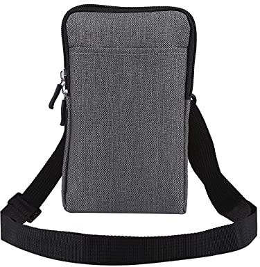 Étui de Ceinture pour Telephone Portable, Homme Sac Bandoulière pour Téléphone, Multiples Pochette Ceinture Smartphone Sac de Taille Voyage Homme Porte-Monnaie Coque Sac de Messager Sac Porté Épaule