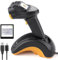 Inateck Barcode Scanner Bluetooth, 2D 1D Wireless Handheld Scanner, QR Code Scanner, mit Screen und Smart Base, CMOS CCD Dual Module, Größere Reichweite, Unterstützt App SDK, P8 SE