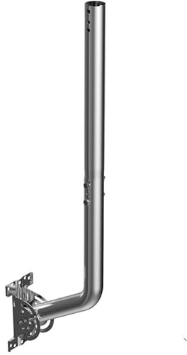 Mástil de Antena Universal para Antena de TV, satélite, Radio y WiFi, Soporte Ajustable y Soporte de Pared (Inoxidable - 52cm)