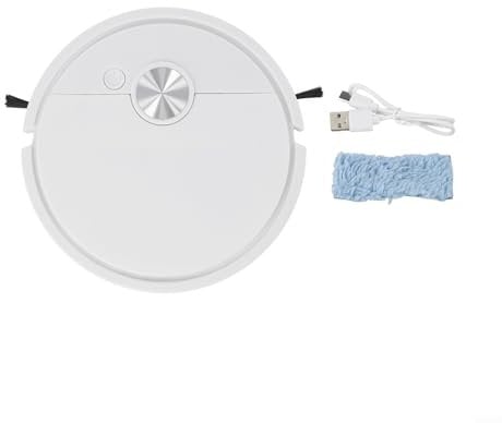 Robot aspirador, Mini aspiradora automática Robot destacado Limpiador de alfombras Pequeño robot sofisticado con sensores inteligentes (blanco)