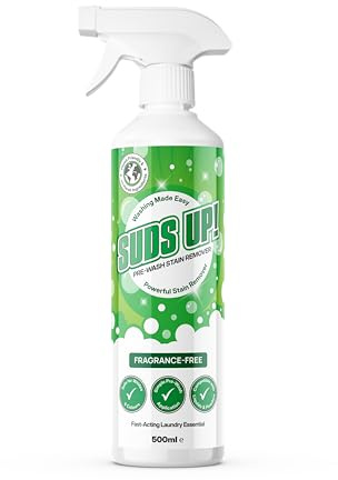 Suds Up! – Pre-Wash Stain Remover Spray 500ml – Targeted Laundry Pre-Treater for Stubborn Stains – Use on Clothes, Collars, Cuffs & More Before Washing