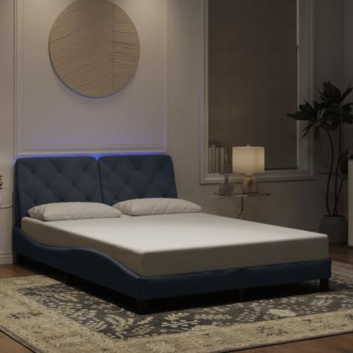 HaoChrymec Bettgestell mit LED ohne Matratze aus Samt, Modernes Kopfteil, Komfortabel und Strapazierfähig, polsterbett, einzelbett, Für Schlafzimmer, Dunkelgrau, 120x200 cm