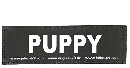 Julius-K9 Interchangeable Hook & Loop Patches, 1 pair, PUPPY, Size: Baby 1, Black